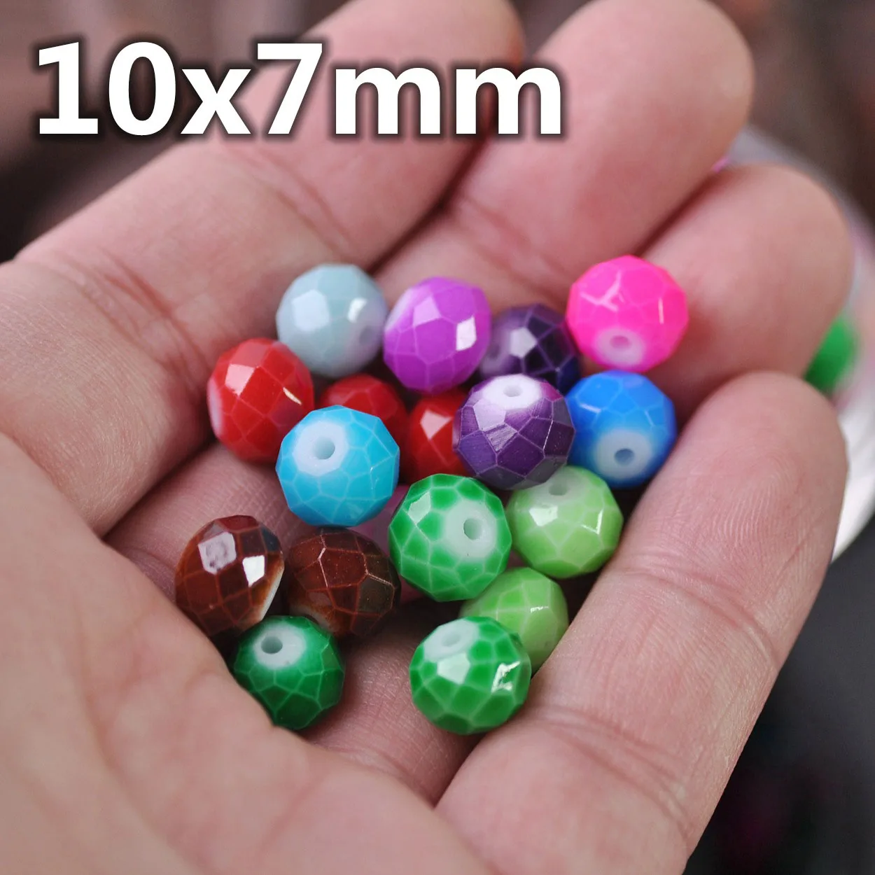 Rondelle Faceted Rubber-like Coated Glass Loose Spacer Beads 4mm 6mm 8mm 10mm 