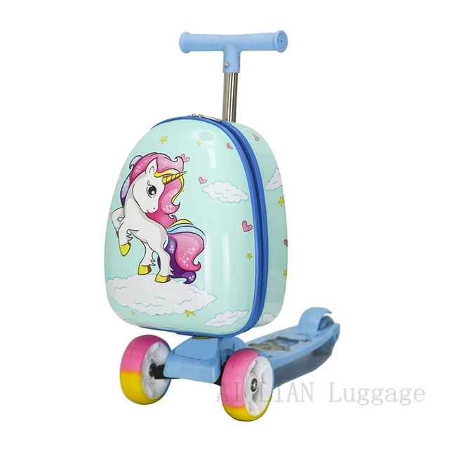 child's suitcase with scooter