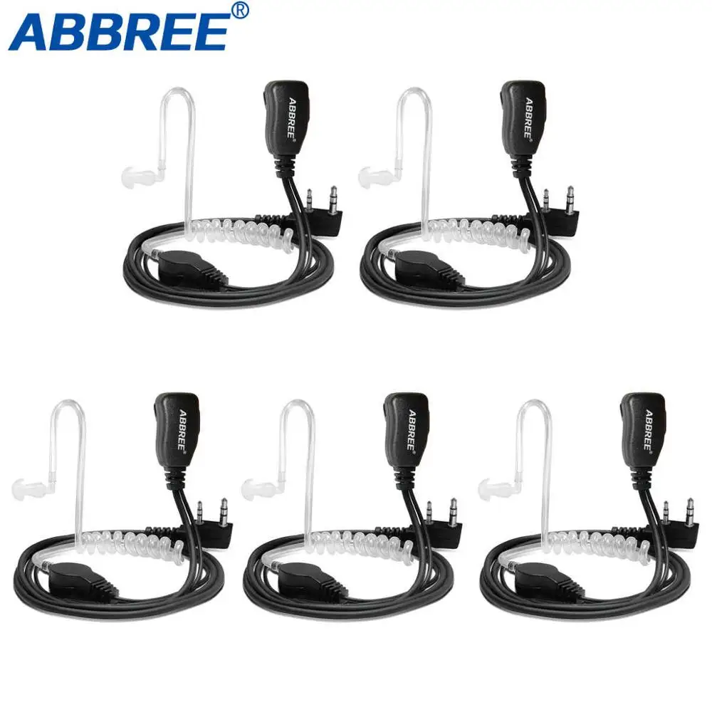 5 шт PTT Mic Air для акустической трубки наушников Walkie Talkie гарнитура Kenwood Baofeng UV-5R TYT UV-82