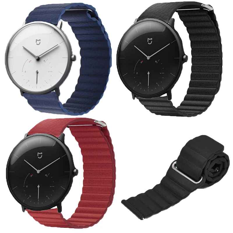 Роскошный браслет на запястье для Xiaomi Mijia кварцевые часы ремешок кожаный магнитный браслет для Xiaomi Mijia кварцевые часы ремень