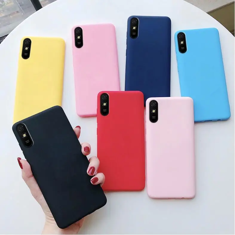 Чехол для Xiaomi Redmi 9A силиконовый чехол карамельного цвета из ТПУ мягкий простой