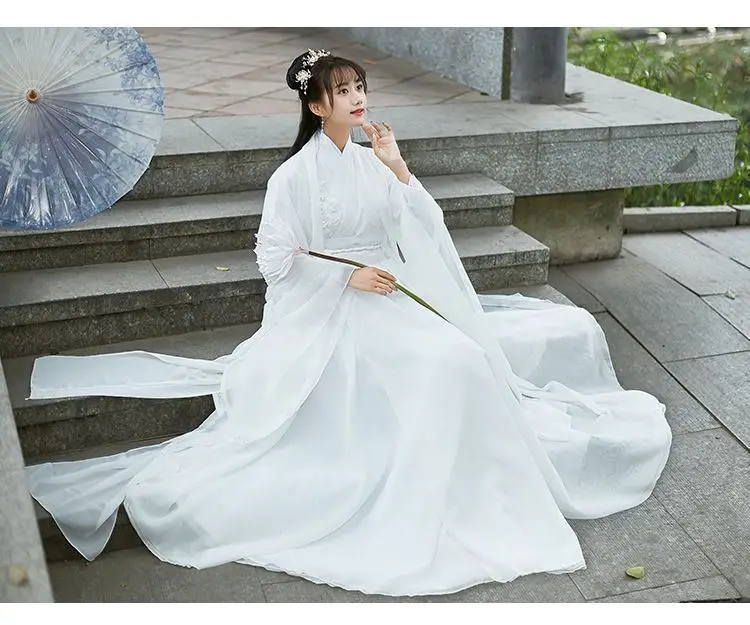 White Hanfu Dresses Fairy Costume Chinese Style Traditional Oriental Performance | eBay White Hanfu Dresses Fairy Costume Chinese Style Traditional Oriental Performance | eBay