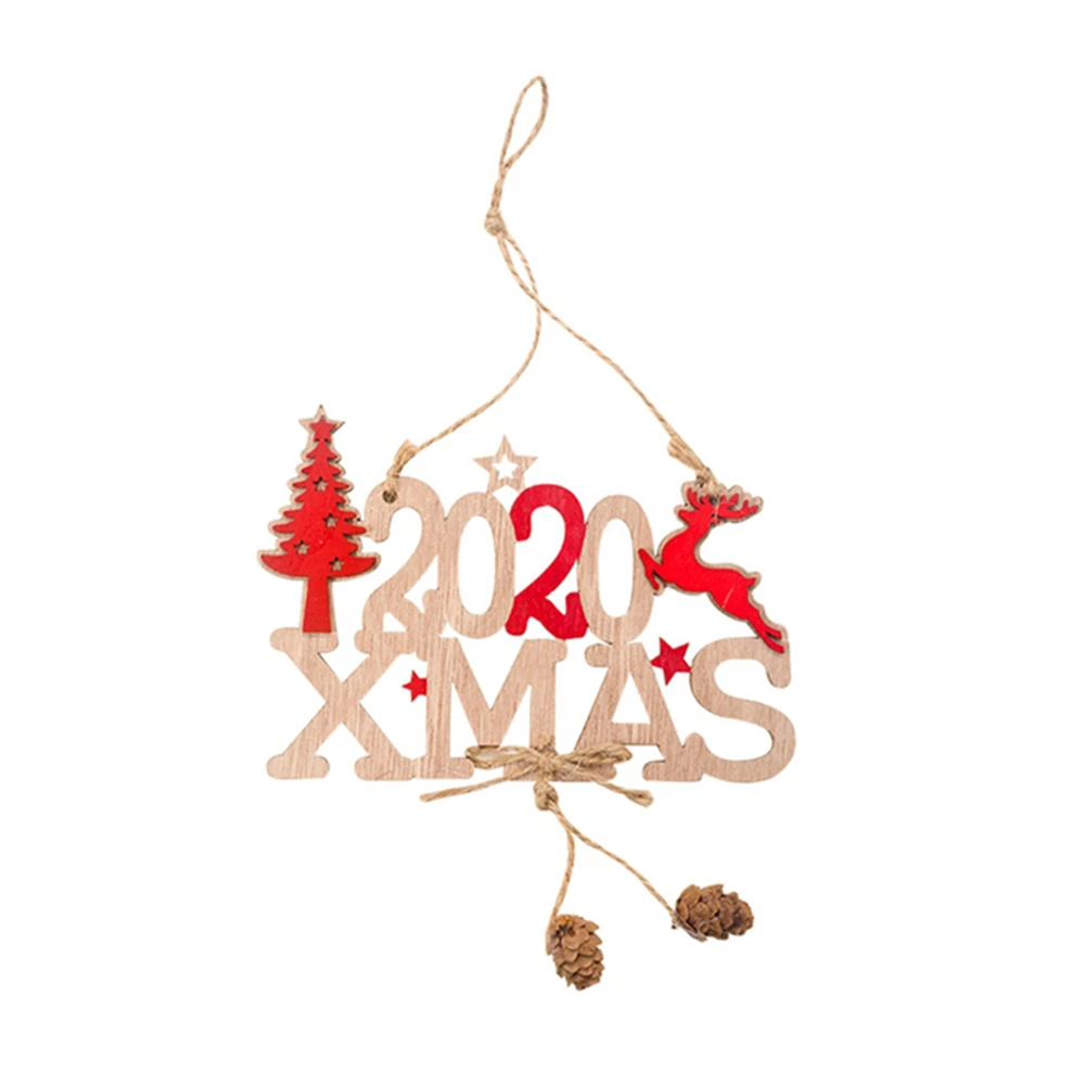 2020 Xmas Рождественские Подвески рождественские деревянные украшения Рождественские Новогодние украшения Рождественская елка висячие украшения, Q - Цвет: 2020 Xmas