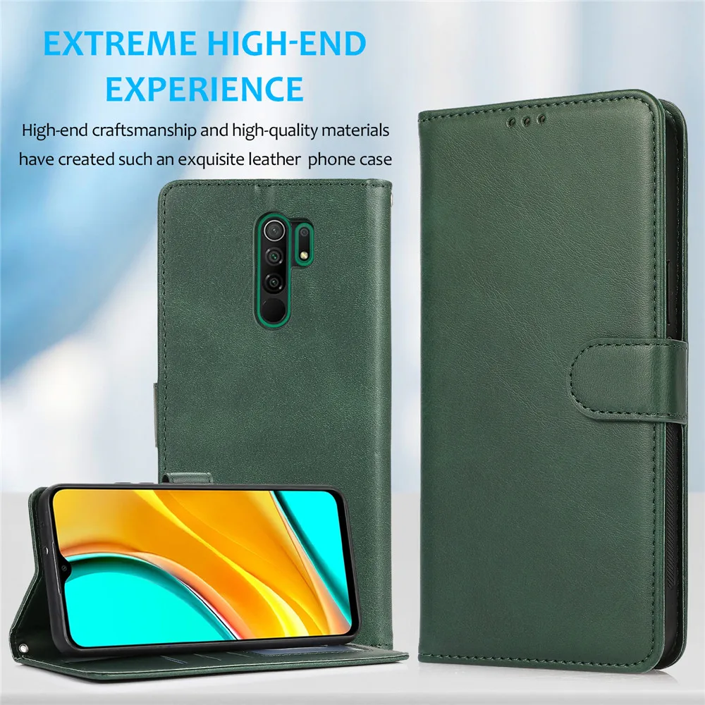 Strong Magnetic Leather Case For Xiaomi Redmi 9 9A 9C Note 9 9S 8 Pro Max Flip Wallet Card Holder Stand Phone Bags Cover Coque