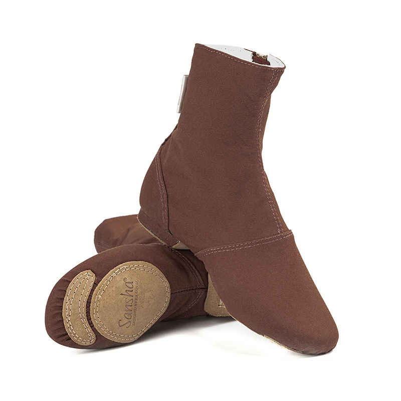 Sansha Unisex Side Zip Jazz Boot High Grade Canvas Suede Split-Sole Women Men Girls Modern Dance Shoes JB6C dance shoes