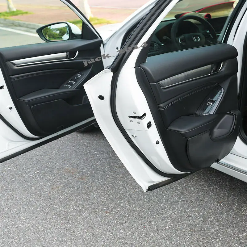 Черная кожаная дверь анти-удар доска наклейка на машину отделка для Honda Accord 10th
