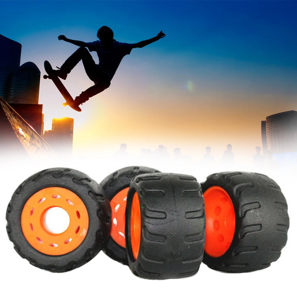 

4 pieces / set of moving skateboard wheel accessories 76 * 45mmPU anti-vibration rubber wheel durable single / double rocker whe