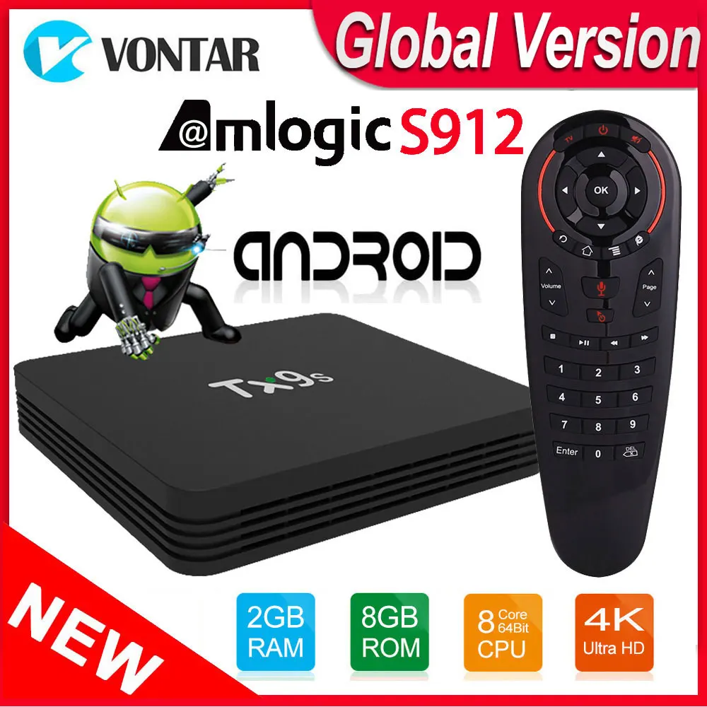 ТВ приставка TX9S Android Восьмиядерный процессор Amlogic S912 2 ГБ 8 4K 60 кадров в секунду 4