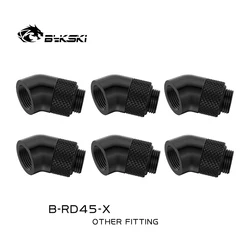 Bykski 6 pçs/lote G1/4 ''45 Graus Rotativa Encaixe De Compressão De Refrigeração De Água Cotovelo Adaptadores de Conector De Metal B RD45 X