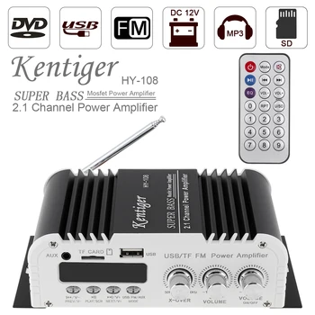 

2.1CH HI-FI Car Audio High Power Amplifier FM Radio Player Support SD USB DVD MP3 with Remote Controller for Car Motorcycle Home