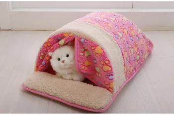

Transer Detachable Pet Dog Cat Sleeping Bed Tent Soft Warm Fleece Mat House Puppy Small Dogs Nest Kennel Pet Supply