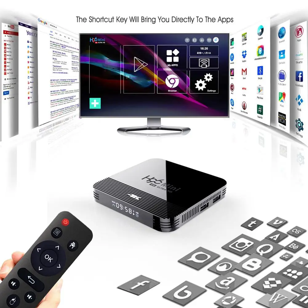 Для Android 9,0 set top TV box 2,4 г или 5G Wi-Fi Bluetooth 4K HD Декодер каналов кабельного телевидения Media Player
