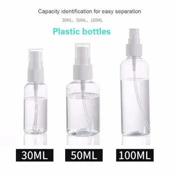 

Transparent Empty Spray Bottles 30ml/50ml/100ml Plastic Mini Refillable Container Empty Cosmetic Containers 1Pc #35