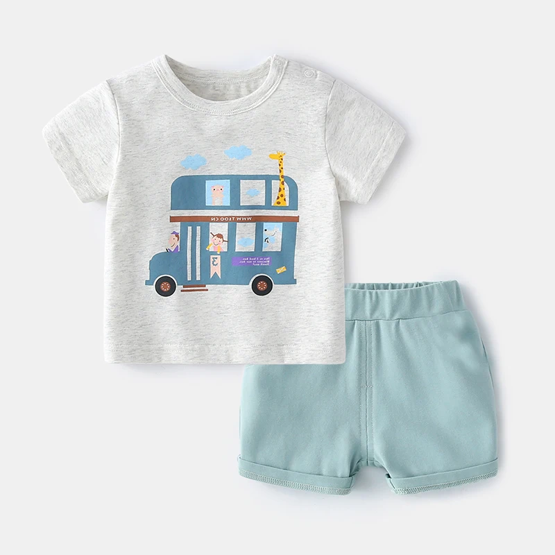 

ZWY841 Summer Children's Set Pure Cotton Baby Short sleeve 2-piece Clothes Boy's Clothing Set Baby Toddler Clothing For Boy