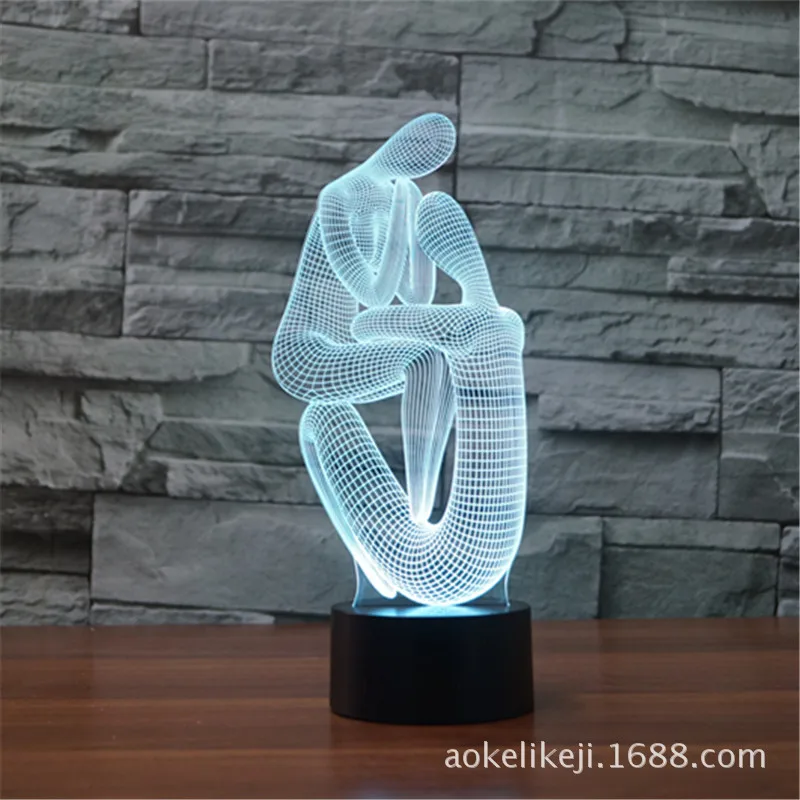 

2019 New Style Abstract People 3D Lamp LED Acrylic Visual Lamp Creative Touch Illusion Lamp 3667