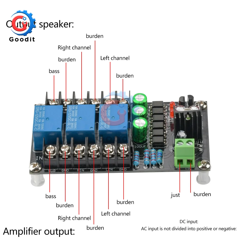 Class D 2.1 Digital Power Amplifier Speaker Protection Board Speaker Delay Three-channel Power Amplifier Audio DIY Parts