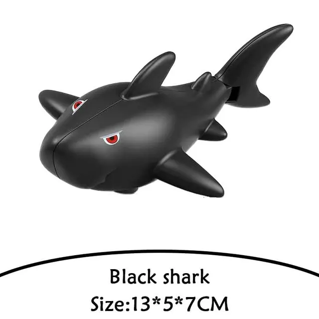 Brick Animal Spelling Building Blocks New Animal Cartoons Sea Flamingo Compatible With Brick Toy For Children Christmas Gift Black shark