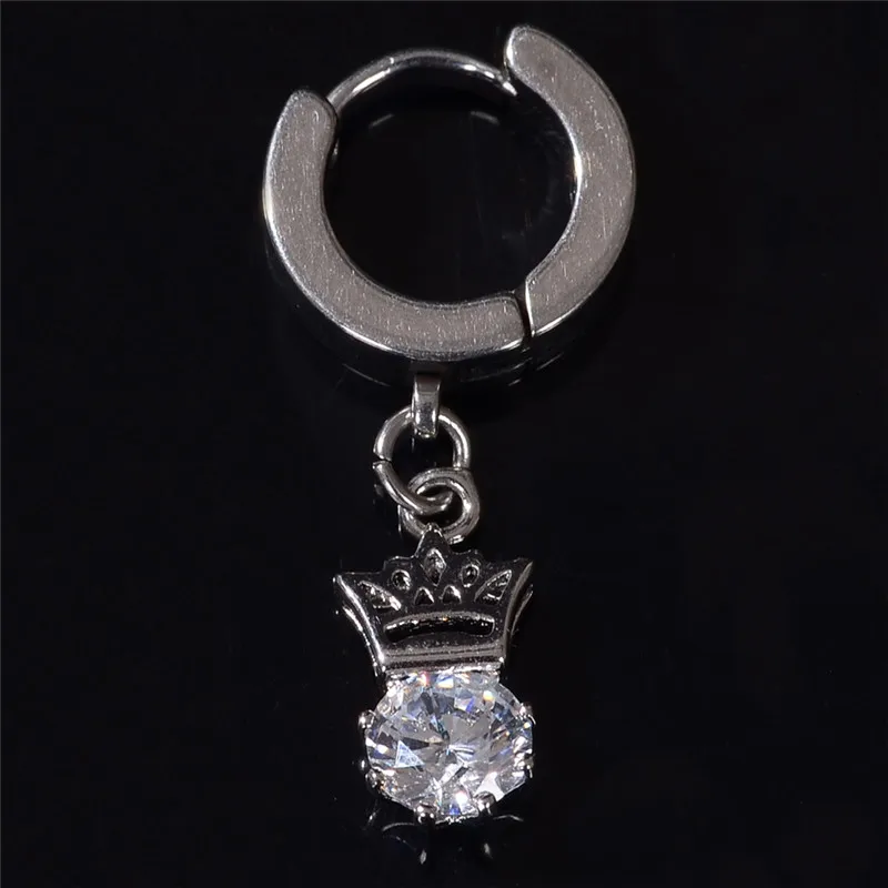 Серьги-кольца PINKSEE Wild из нержавеющей стали, циркониевые серьги-кольца, ювелирные изделия Для Пирсинга Ушей, Череп, корона, хрустальные подвески, индивидуальные серьги