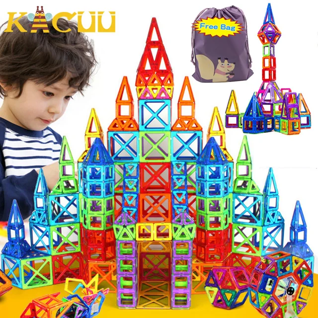 184pcs-110pcs Mini Magnetic Designer Construction Set Model & Building Toy Plastic Magnetic Blocks Educational Toys For Kid Gift 1