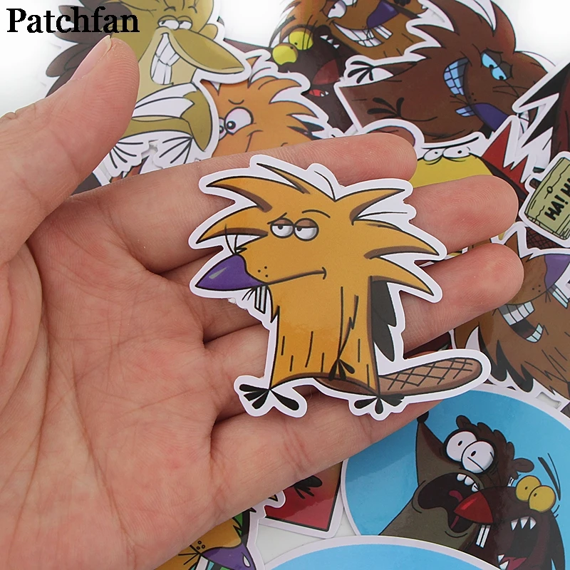 Patchfan 20 шт Angry Beaver детские игрушечные наклейки для DIY Скрапбукинг альбом багаж телефон наклейки на ноутбуки водонепроницаемый A2296
