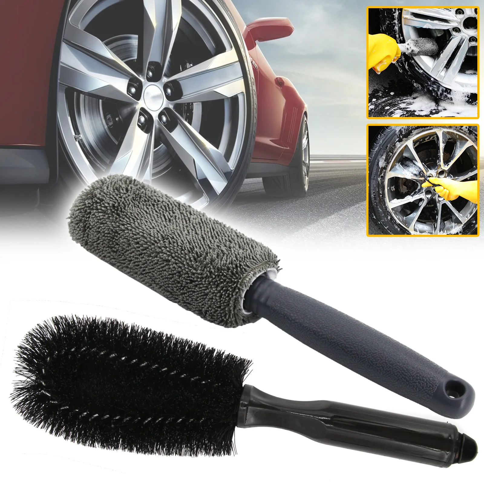 Car Rim Cleaning Brush Car Wash  Microfiber Wheel Rim Detailing Brush 