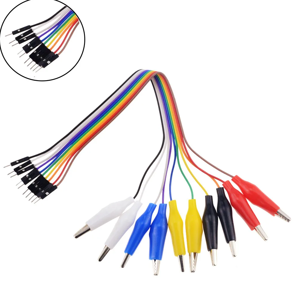 

1 Set Alligator Test Clip to Male Wire Jumper Cable Bundle Wire Length 20CM 30CM Medium Crocodile Clip 47mm
