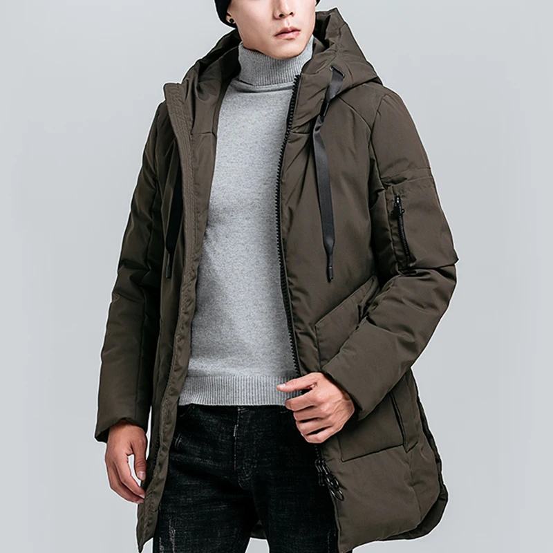 Covrlge, мужская куртка на молнии с капюшоном, парка,, зимняя, одноцветная, длинная, простой стиль, мужская куртка, теплая, подходит для мужчин, MWM094