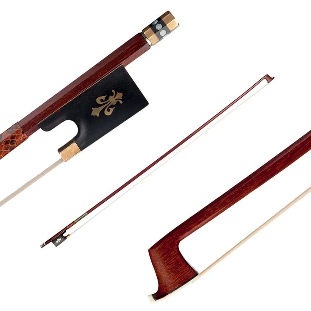 Скрипка Лук (Pernambuco лук-палка черная эбеновая лягушка и конский хвост лук волос) для 4/4 полный размер скрипки