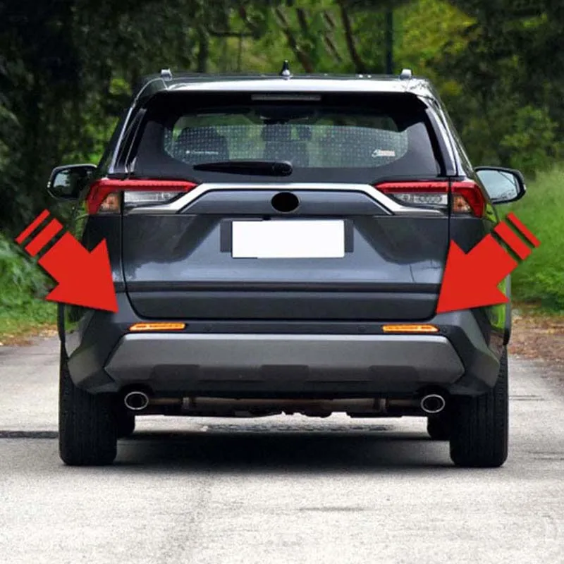 2 шт. для Toyota Rav4 2019 2020 красные черные заднего бампера отражатель светодиодные