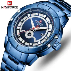 Мужские часы naviforce Топ люксовый бренд модные водонепроницаемые кварцевые мужские часы Календарь спортивные аналоговые Мужские часы Relogio