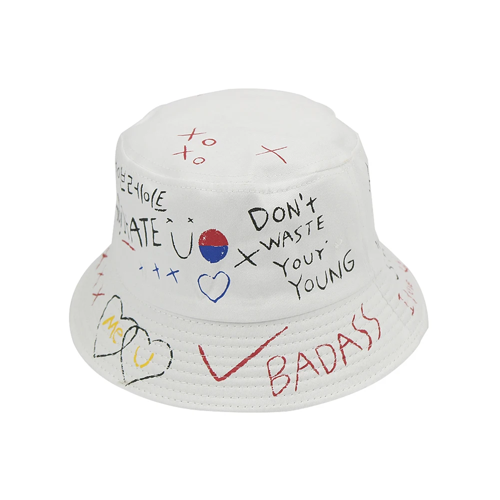 

Fashion Outdoor Fisherman Hat Korean Version Of Hip Hop Graffiti Casual Female Men Fashion Wild Japanese Art Basin Hat Harajuku