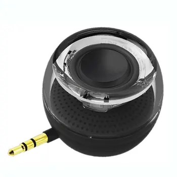 

Portable HIFI 3D Surround 3.5mm Aux Audio Jack Mini Wireless Round Shape Powerful Crystal Speaker For Smart Phone Tablet