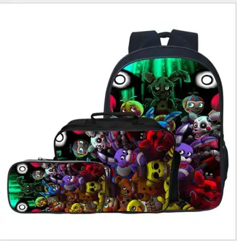 

Five Nights at Freddy Backpack Women Men 3pcs School Bags Teenager Kids Bagpack Five Nights at Freddys Bag Children Book Bags