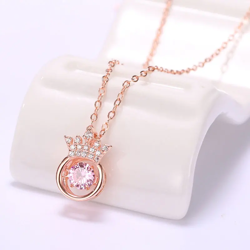 S925 Crown Sparkling Dance Necklace for 