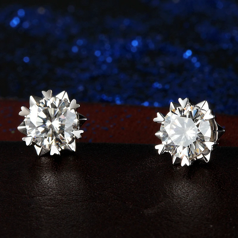 Goede Boeycjr 925 Zilver 0.5 0.8ct F Kleur Moissanite Vvs Fine Jewelry Diamond Stud Earring Met Nationale Certificaat Voor Vrouwen gift