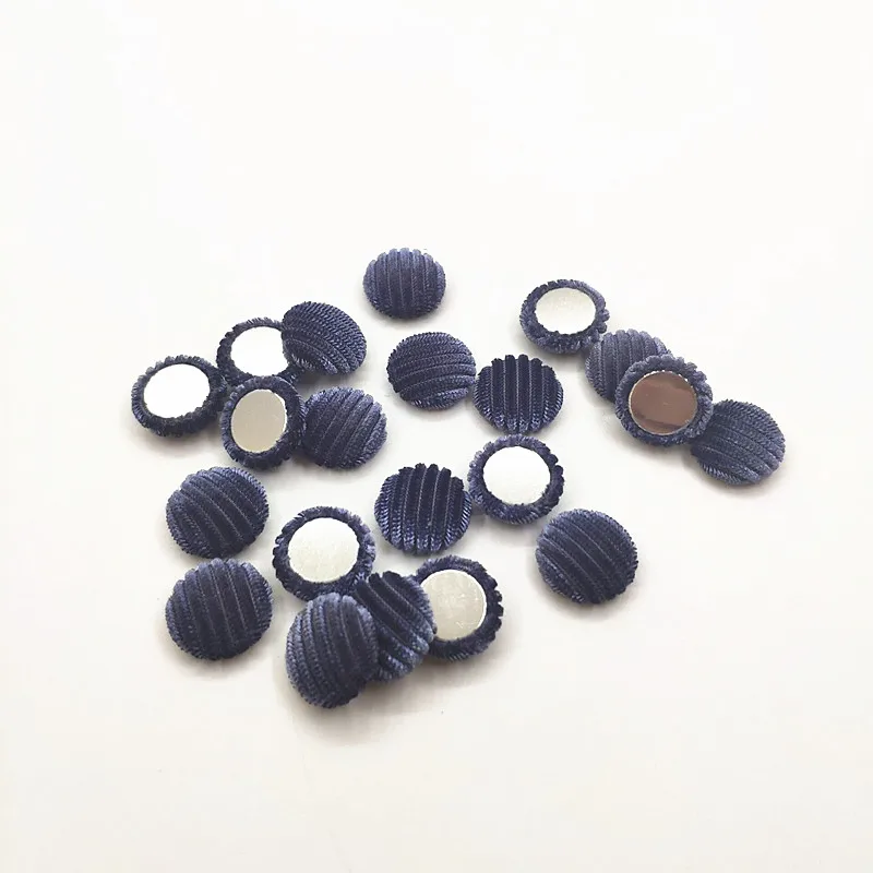 Новое поступление! 15 мм 200 шт вельветовые плоские круглые бусины для сережек, детали для серег, фурнитура для ювелирных изделий - Цвет: blue