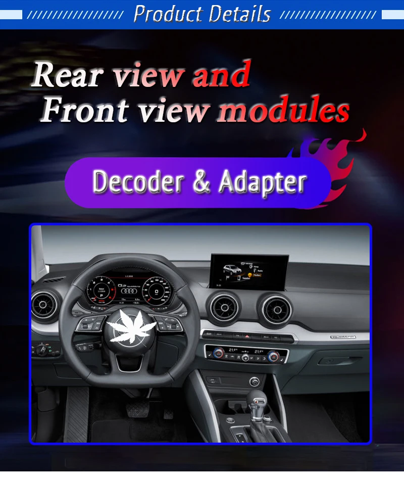 Reversing Camera For Audi Q1 Q2 Q2L SQ2 2016~2020 Adapter Original Screen Monitor Backup parking Rear View Camera MMI Decoder. XDFHX
