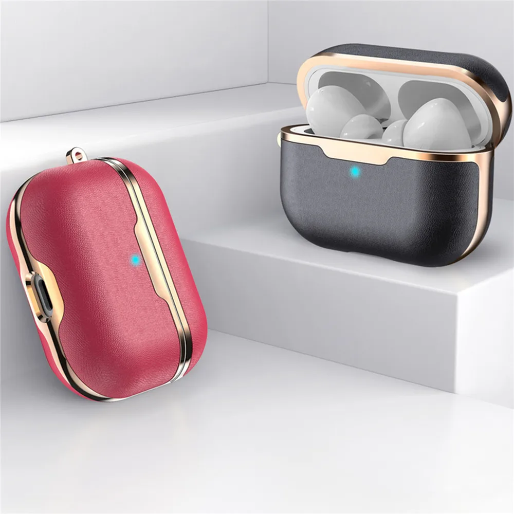 PU Leather Earphone Protective Case Cover Bluetooth Headphone Storage Case for Airpods Pro Box