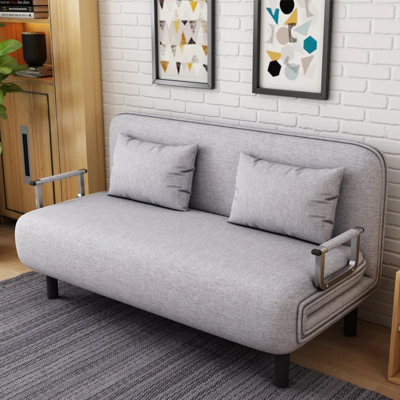 Folding Sofa Bed Armchair Sleeper Leisure Recliner Fabric Breathable Lazy Sofas Single Living Room Lounge Chair Bed