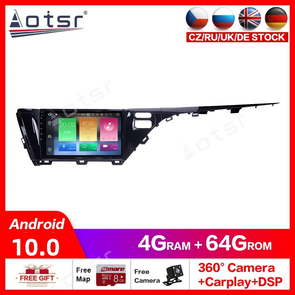 Android 10 0 автомобильный DVD стерео Мультимедийный блок для Toyota CAMRY 2018 2019