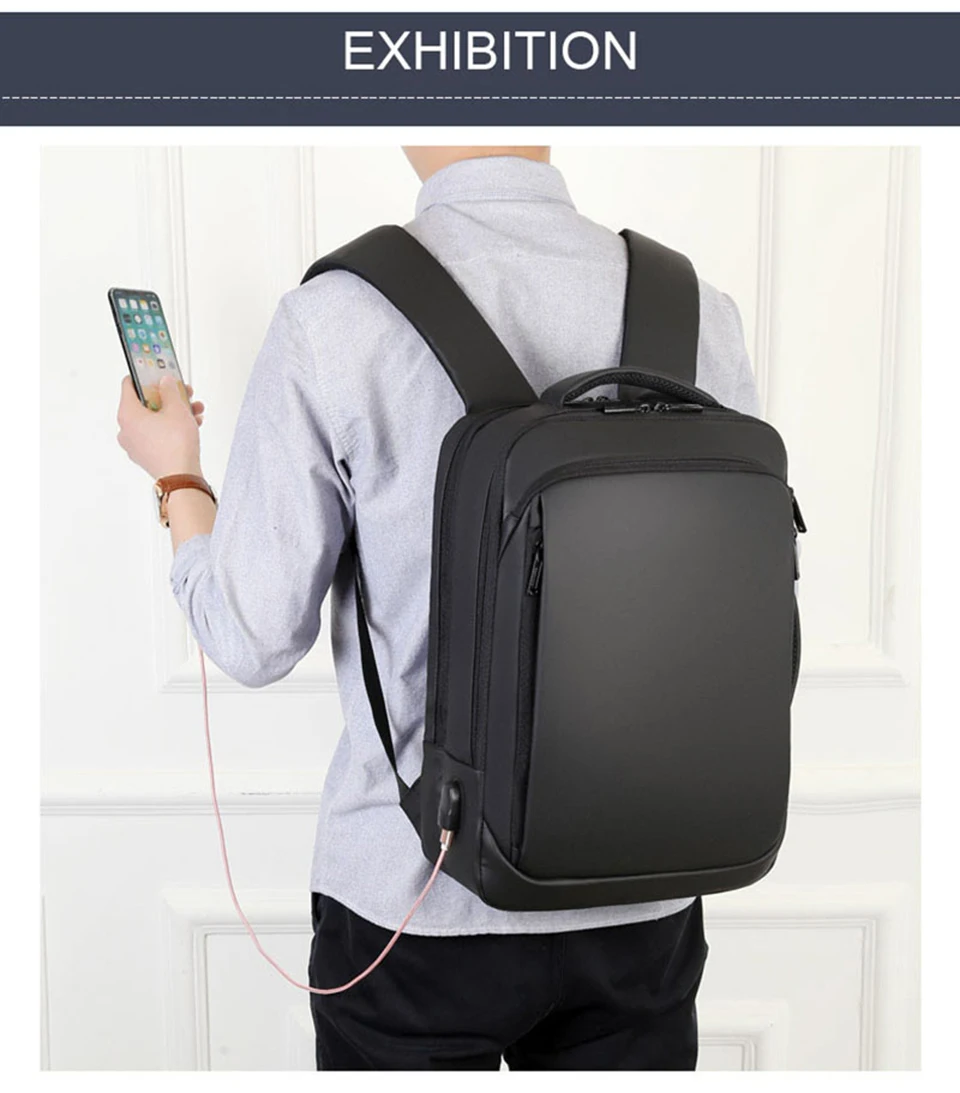 17 Mens Backpack Male Business Laptop 17'' 15.6 Inch Bag Outdoor Travel USB Charging Mochila Manager Smart Anti Theft Backpacks Bag