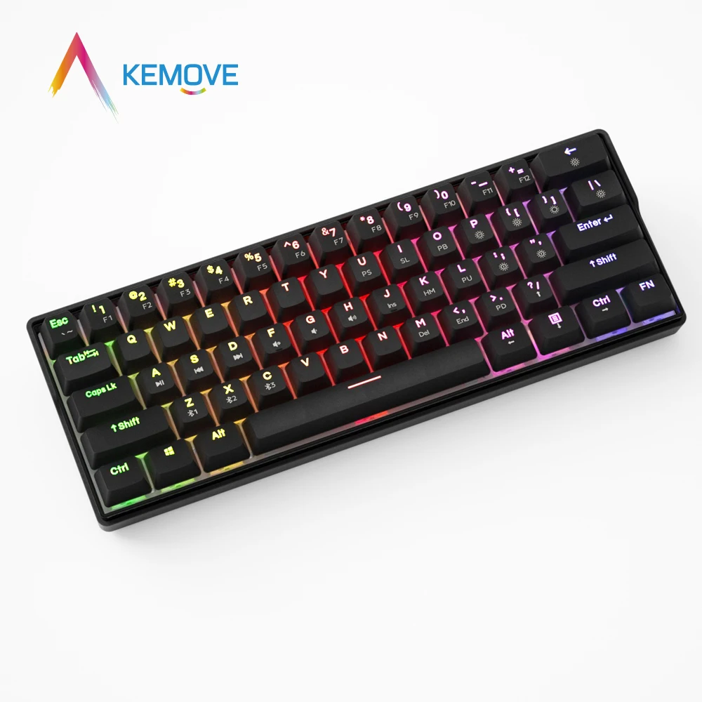KEMOVE 60% RGB механическая клавиатура с черной подсветкой, игровые клавиатуры 5,1, Bluetooth, USB, горячая замена, 61 Ключ, PBT Keycaps|Клавиатуры| | АлиЭкспресс