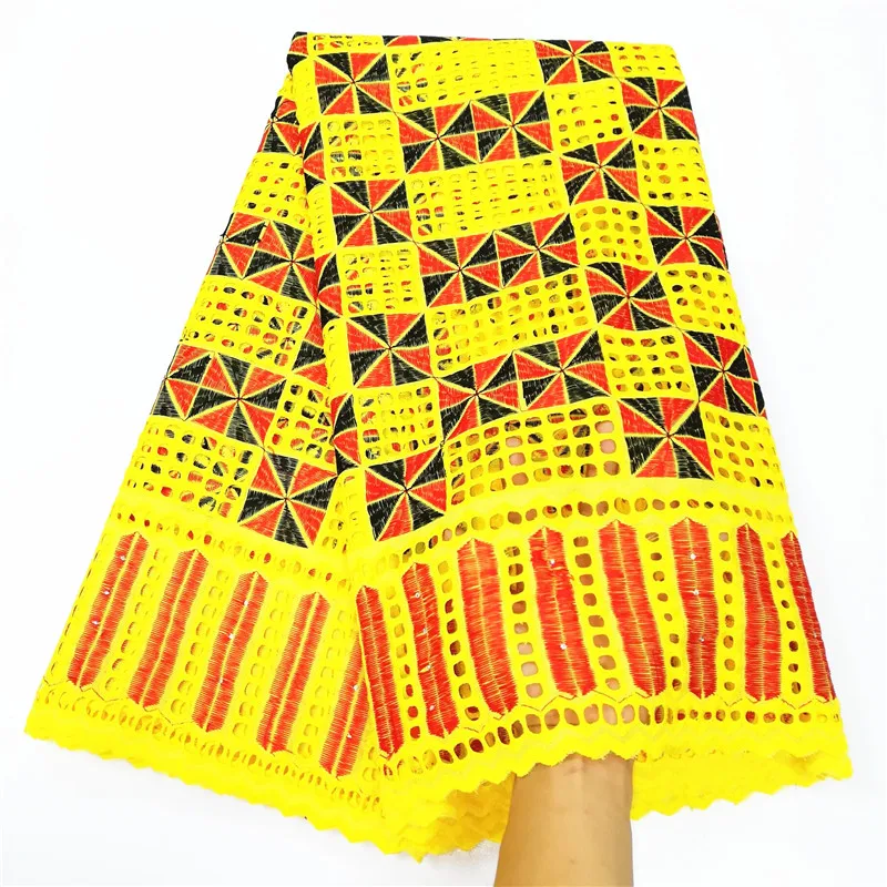 Горячая Распродажа! Африканская кружевная ткань, высокое качество, швейцарская вуаль, швейцарская парча, 5 ярдов/партия