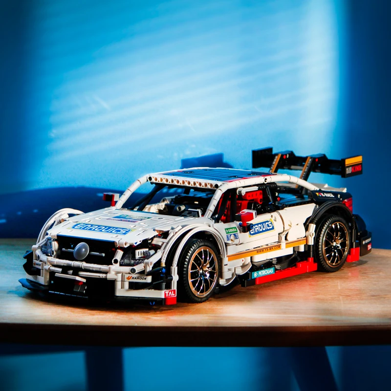 Adult assembly technology C63 car block 2289PCS difficulty assembly remote control electric sports car building block model gift