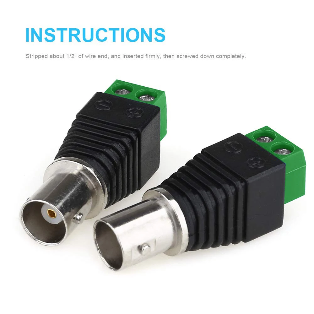 10 шт. BNC Разъемы DIY для CCTV камеры коаксиальный/Cat5/Cat6 кабели
