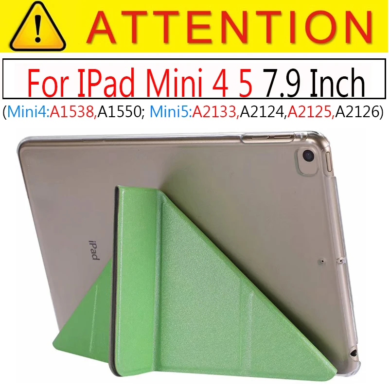 Mini 4 5 Green Умный чехол для ipad Mini4 ультра тонкий из искусственной кожи чехол+ PC полупрозрачный чехол для Apple ipad mini 4 3 2 1 7,9 дюймов - Цвет: Mini 4 5 Green