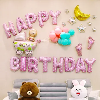 

Top Quality 1 Set Baby Party Decorations Set Newborn Baby Boys Girls Birthday Party Baby Gift