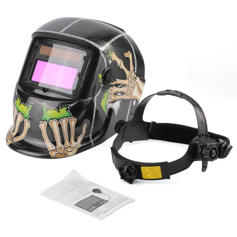 

Solar Powered Auto-darkening Welding Helmet Welding Face Mask Arc Tig Mig Mask Grinding Welding Mask Skull Pattern