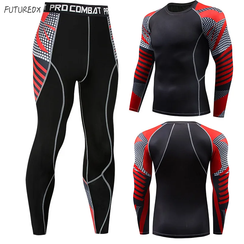 Новейшее высококачественное новое мужское термобелье для фитнеса комплект с