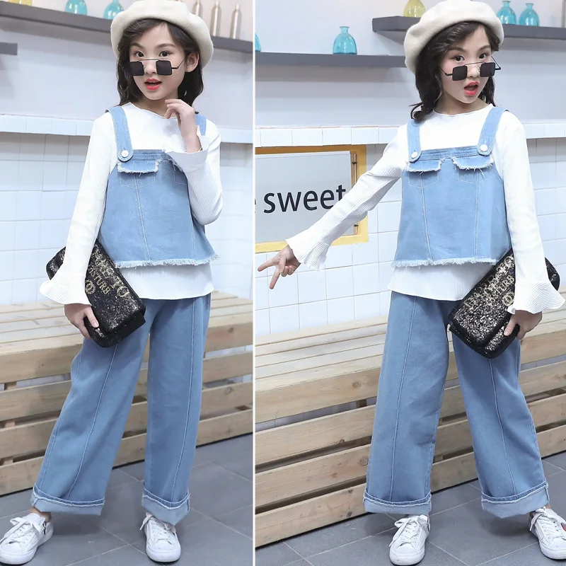 

2019 New Style Girls Spring And Autumn-Fashion Big Boy Cowboy Three-piece Set Loaded Fashion Spring And Autumn Western Style Set